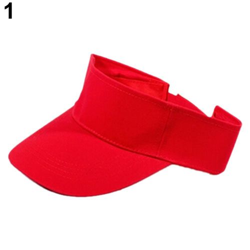 Men Women Summer Adjustable Sun Visor Tennis Golf Hat-Black
