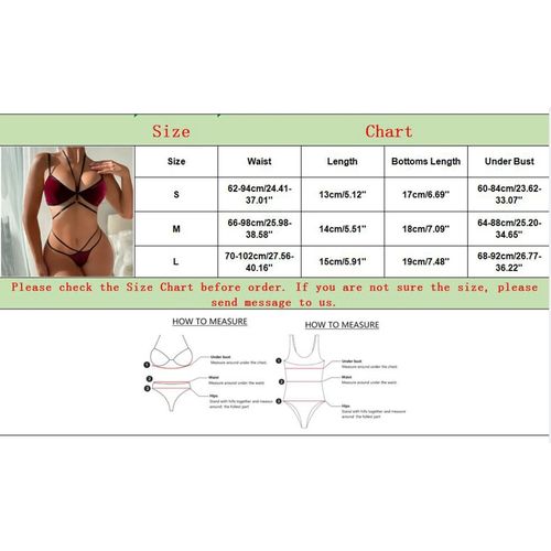 Bra G-strings Underwear Suit Ladies Bralette Brief Bikini-maroon