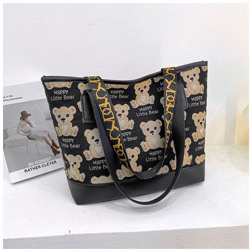 Bear Pattern Backpack Bag-Multicolor