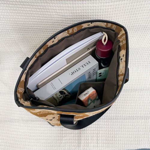 Bear Pattern Backpack Bag-Multicolor