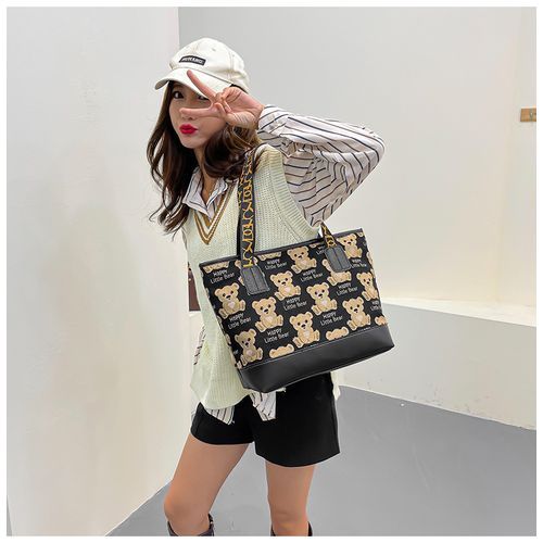 Bear Pattern Backpack Bag-Multicolor