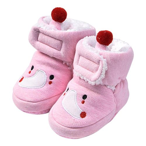 Baby Shoes Unisex Cotton Warm Winter Anti-fall Cartoon Cozy Newborn Infant Bootie,Pink NO5238