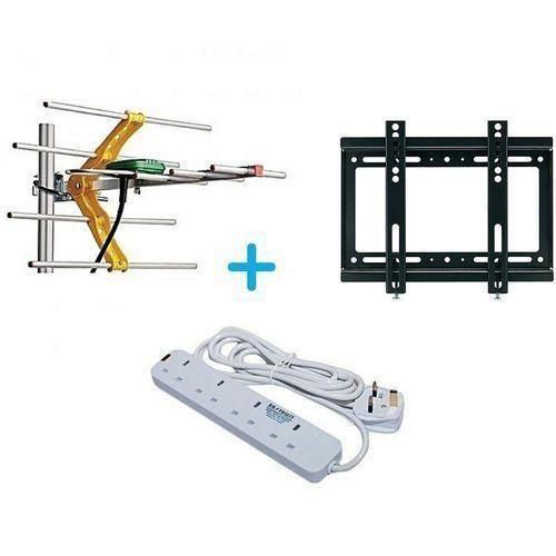 Power King Antenna + FREE 14"-42" TV Wall Mount +Extension-White