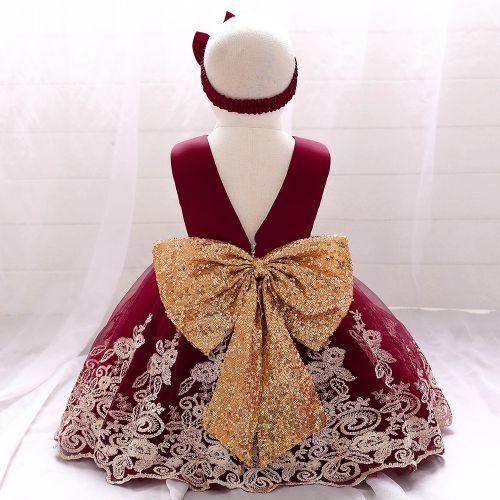 Baby Girl's Birthday Party Christening Dress Retro Court Style Dress  05Yrs