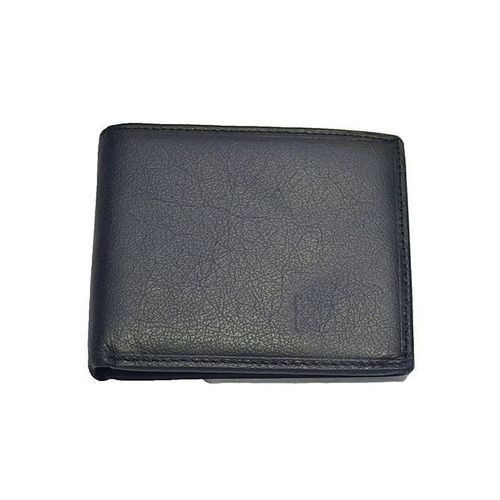 Men's Faux Leather Wallet + Canvas Belt -Black