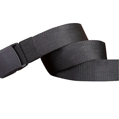 Men's Faux Leather Wallet + Canvas Belt -Black