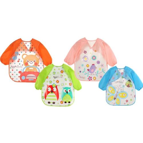 Baby Bibs Waterproof Sleeve Apron One Size