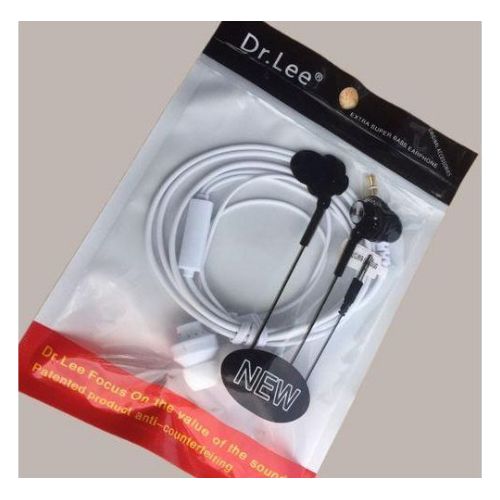 Original White Dr Lee Earphones With Pure Bass Voice - White
