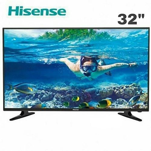 Hisense 32" HD Flat TV, USB & HDMI Ports, In Built Free To Air Decoder - Black