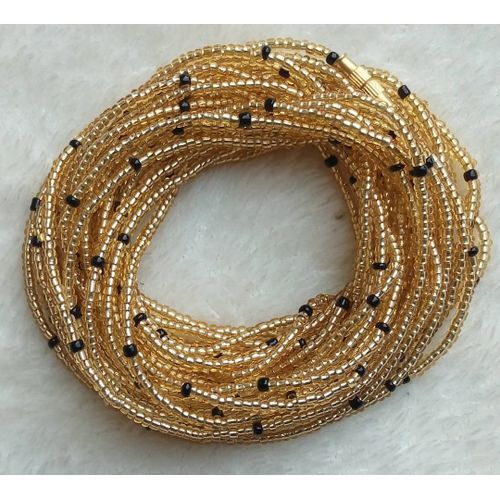 Glass Waist Beads (36-40cm) - Gold,Black..