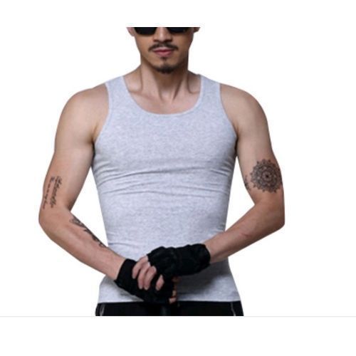 3Pack Of Men's Cotton  Vest - White, Black, Gray