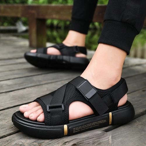 Fashionable Outdoor Breathable And Comfortable Casual Men's Sandals-Black