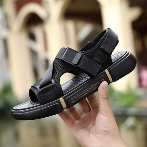Fashionable Outdoor Breathable And Comfortable Casual Men's Sandals-Black