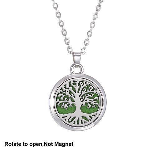 Tree Of Life Aromatherapy Pendant Necklace +10 Cotton Flakes