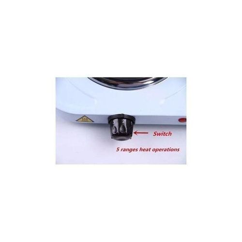 Single Solid Electric Hotplate 1000W Plus A Free 4 Way Extension- Black & White