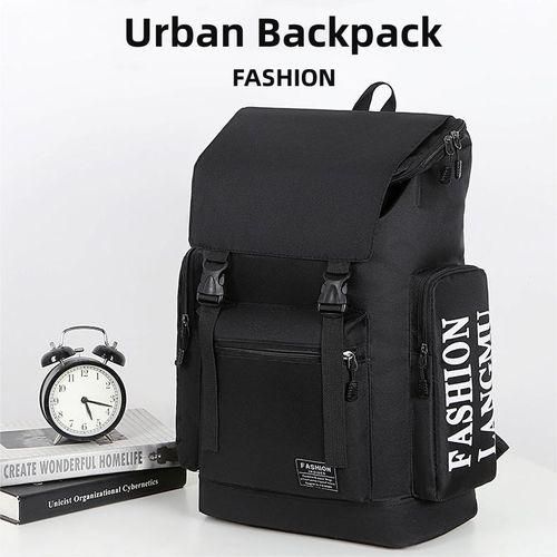 Men's Casual Travel Backpack, Computer Backpack, School Bag - Anti-Theft - Black