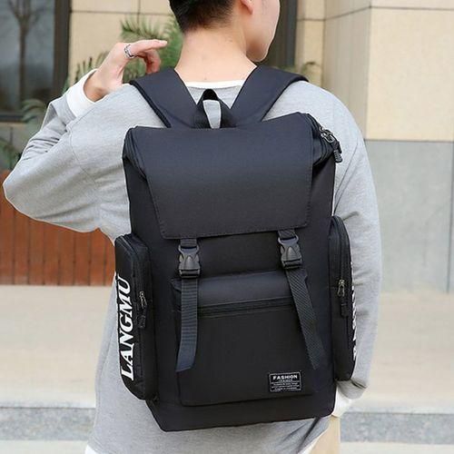 Men's Casual Travel Backpack, Computer Backpack, School Bag - Anti-Theft - Black