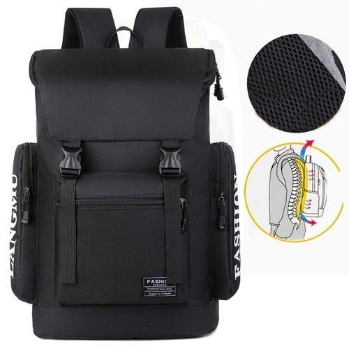 Men's Casual Travel Backpack, Computer Backpack, School Bag - Anti-Theft - Black