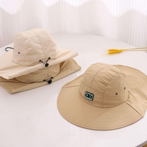 Outdoor Mountaineering Children's Bucket Hat Summer Quick-Drying R-Label Shawl Unisex Baby Hat Sun-Proof Broad-Brimmed Hat