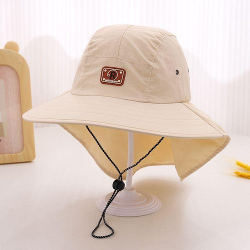 Outdoor Mountaineering Children's Bucket Hat Summer Quick-Drying R-Label Shawl Unisex Baby Hat Sun-Proof Broad-Brimmed Hat