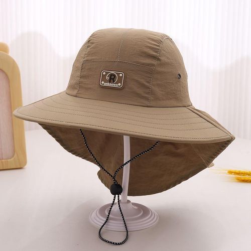 Outdoor Mountaineering Children's Bucket Hat Summer Quick-Drying R-Label Shawl Unisex Baby Hat Sun-Proof Broad-Brimmed Hat