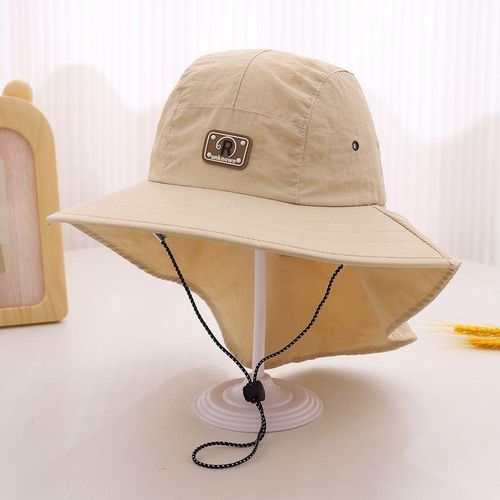 Outdoor Mountaineering Children's Bucket Hat Summer Quick-Drying R-Label Shawl Unisex Baby Hat Sun-Proof Broad-Brimmed Hat