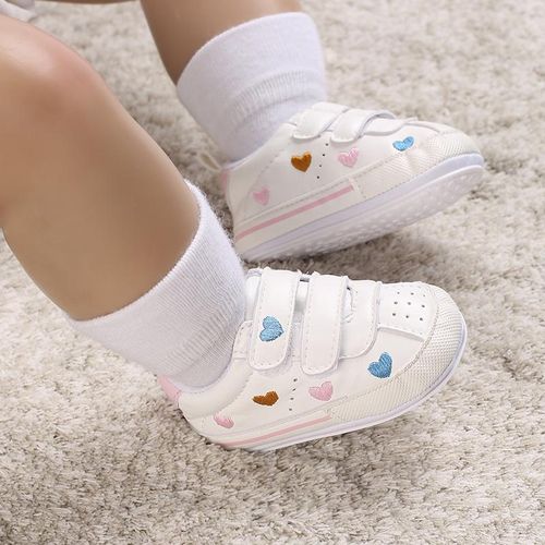 Baby Girl Love Embroidered Casual Sports Shoes Newborn Soft Rubber Sole Anti Slip Walking Shoes