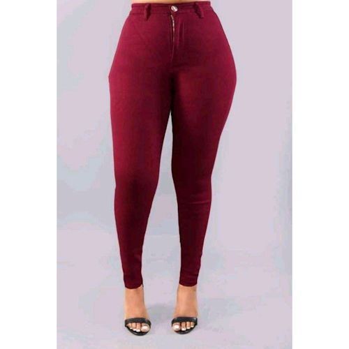 3 Pack Ladies High Waist Jeans Body Shapers - Maroon, Purple, Gold yellow
