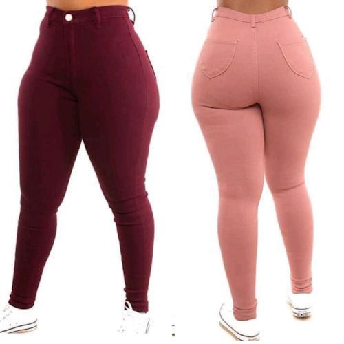 3 Pack Ladies High Waist Jeans Body Shapers - Maroon, Purple, Gold yellow