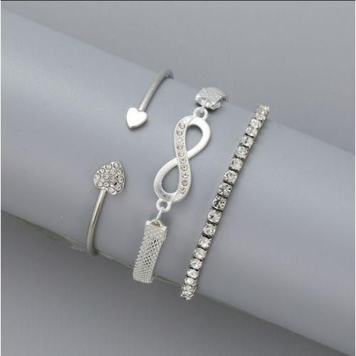 Women's Bracelets - 3 Pieces - Silver