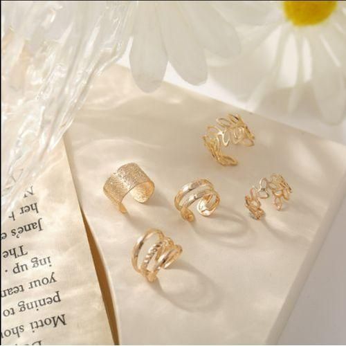 Set Of 5 Holeless Alloy Earrings