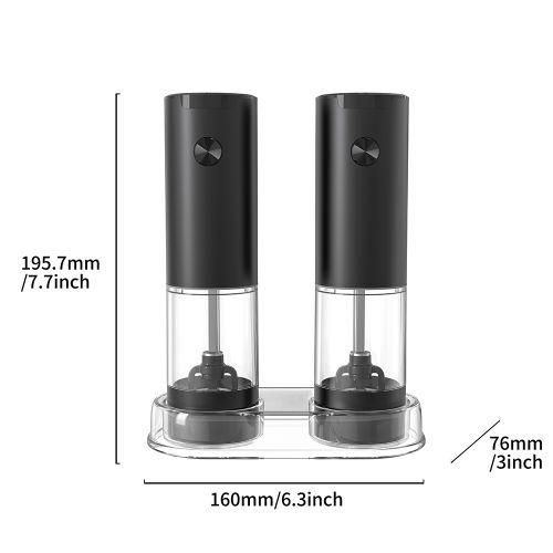 Electric Salt And Pepper Grinder Set With Storage Base