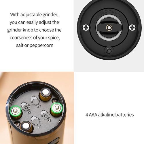 Electric Salt And Pepper Grinder Set With Storage Base