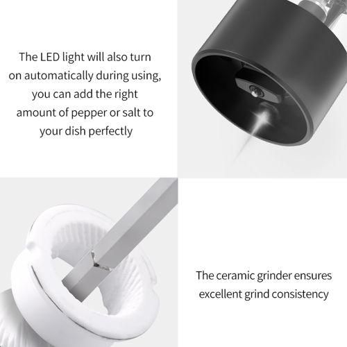 Electric Salt And Pepper Grinder Set With Storage Base