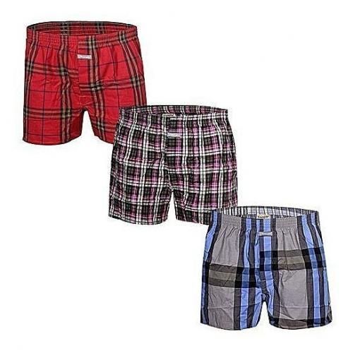 3 Pack Of Checkered Men's Boxers  - Multicolor