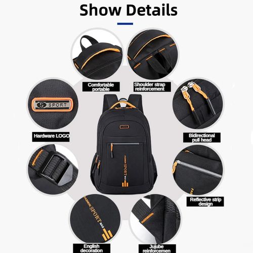 Men's Backpack, Laptop Bag - Black