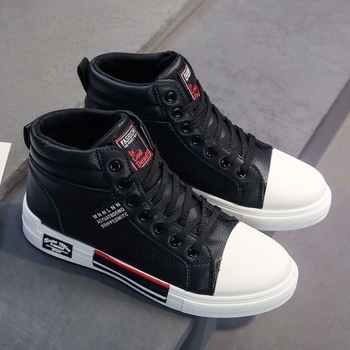 Men's Fashion High-top Leather Boots -Black