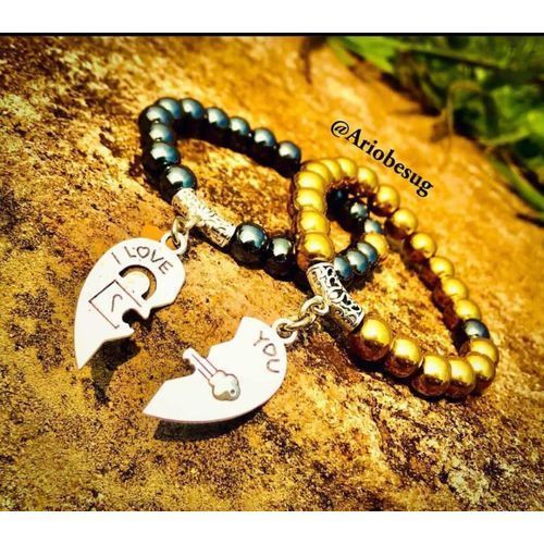 Other Love And Key Bracelet Black And Gold Color And Silver