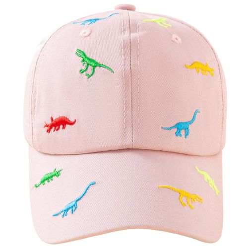 Casual Children's Baseball Cap Dinosaur Pattern Embroidery Sun Hat Caps for Holiday Birthday Gift,Pink NO5109
