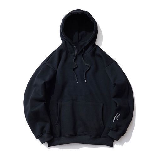 Unisex Casual Long Sleeve Breathable Hoodie - Black