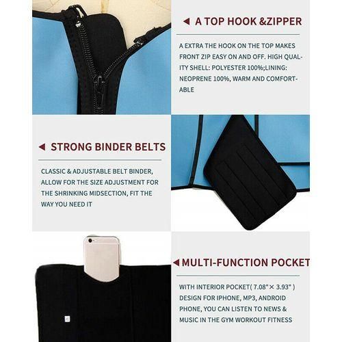 Body Shaper Wrap Belt Waist Cincher Corset Trainer Sport Gym Sweat Hot Slim Belt-Black