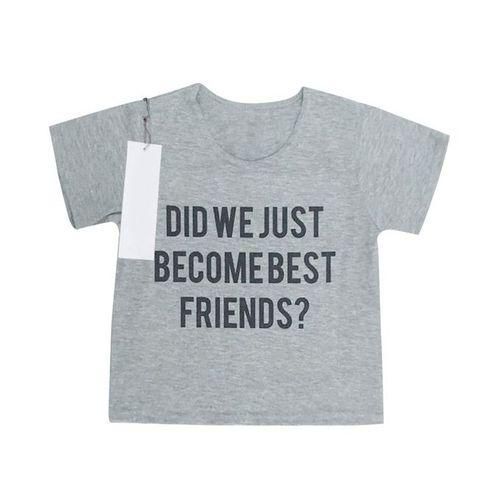 Baby Short Sleeve Tshirt BEST FRIENDS Printed Tops Pullover Infant Clothes