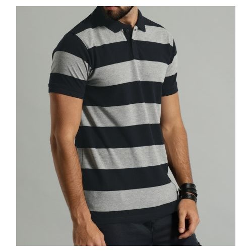 Men's Striped T-Shirt - Blue, Grey