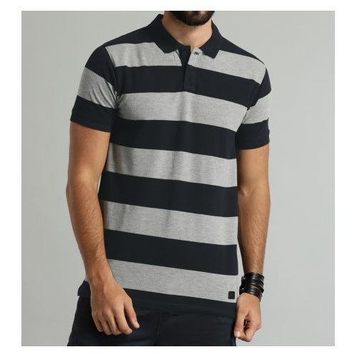 Men's Striped T-Shirt - Blue, Grey