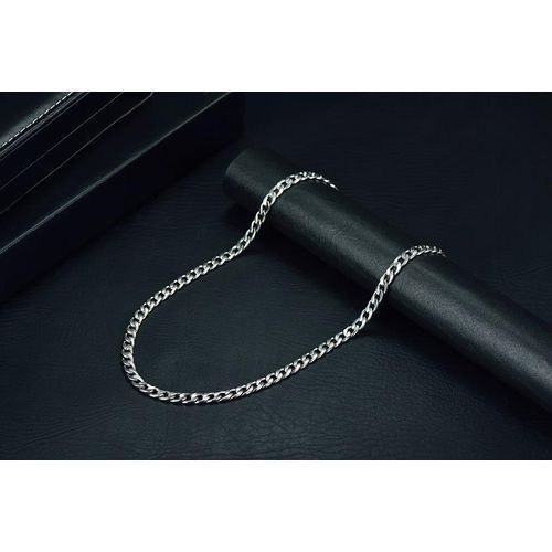 Punk Stainless Steel Necklace Chain For Unisex - Silver