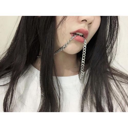 Punk Stainless Steel Necklace Chain For Unisex - Silver