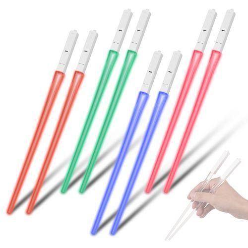 4 Pair Lightsaber Chopsticks Light Up LED 9 Colorful Color
