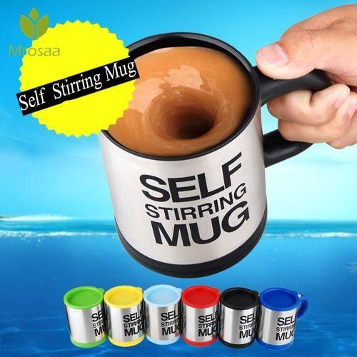 400ml Mugs Automatic Electric Self Stirring Mug Cup Coffee Milk Mixing Mug Smart Stainless Steel Juice Mix Cup DrinkwareDeep Blue