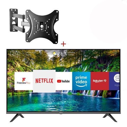 Hisense 40" Smart TV + Swivel, Tilt & Adjustable Wall Mount Bracket - Black