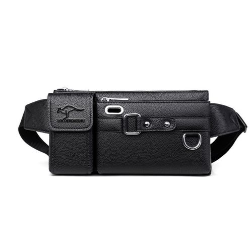 Men's Multipurpose PU Leather Chest Crossbody Bag